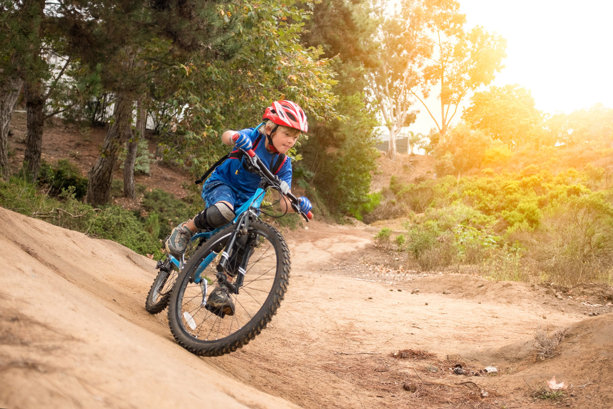 Child mountain biking