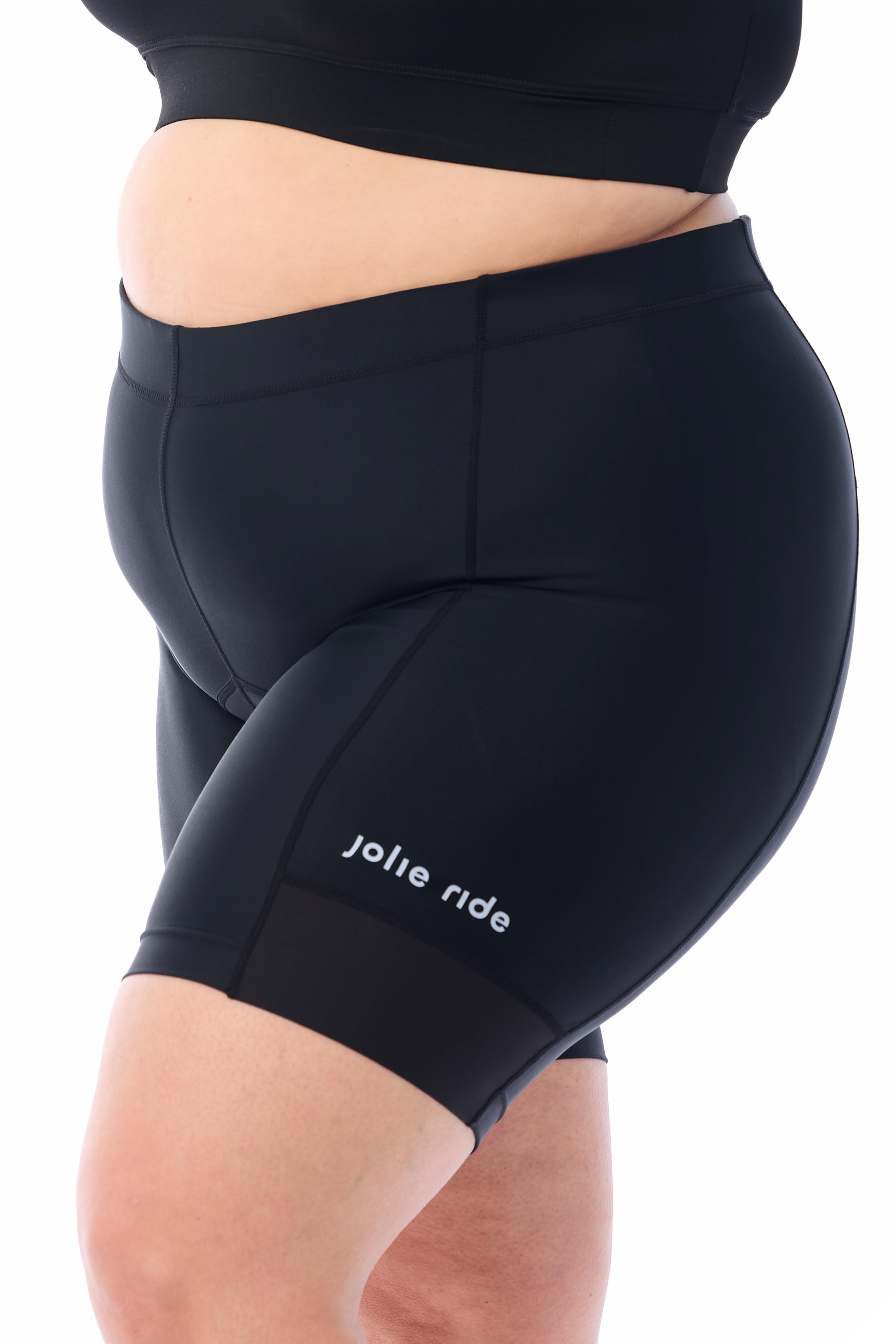 JolieRide Cycling shorts Black / 1X women's cycling shorts with 20cm inseam with anti-shock padding