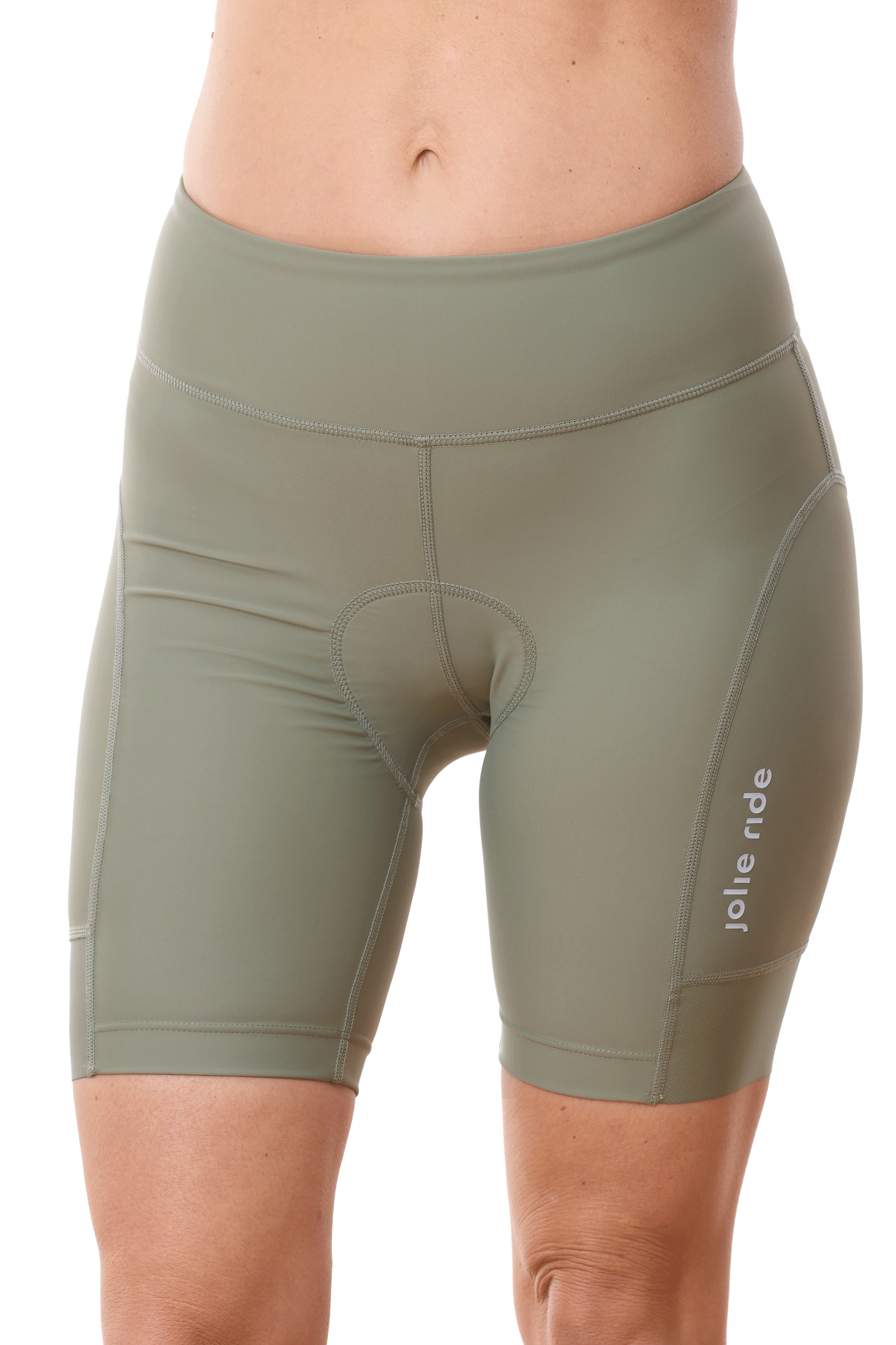 JolieRide Cycling shorts women's cycling shorts wide waistband, 18cm inseam and anti-shock pad