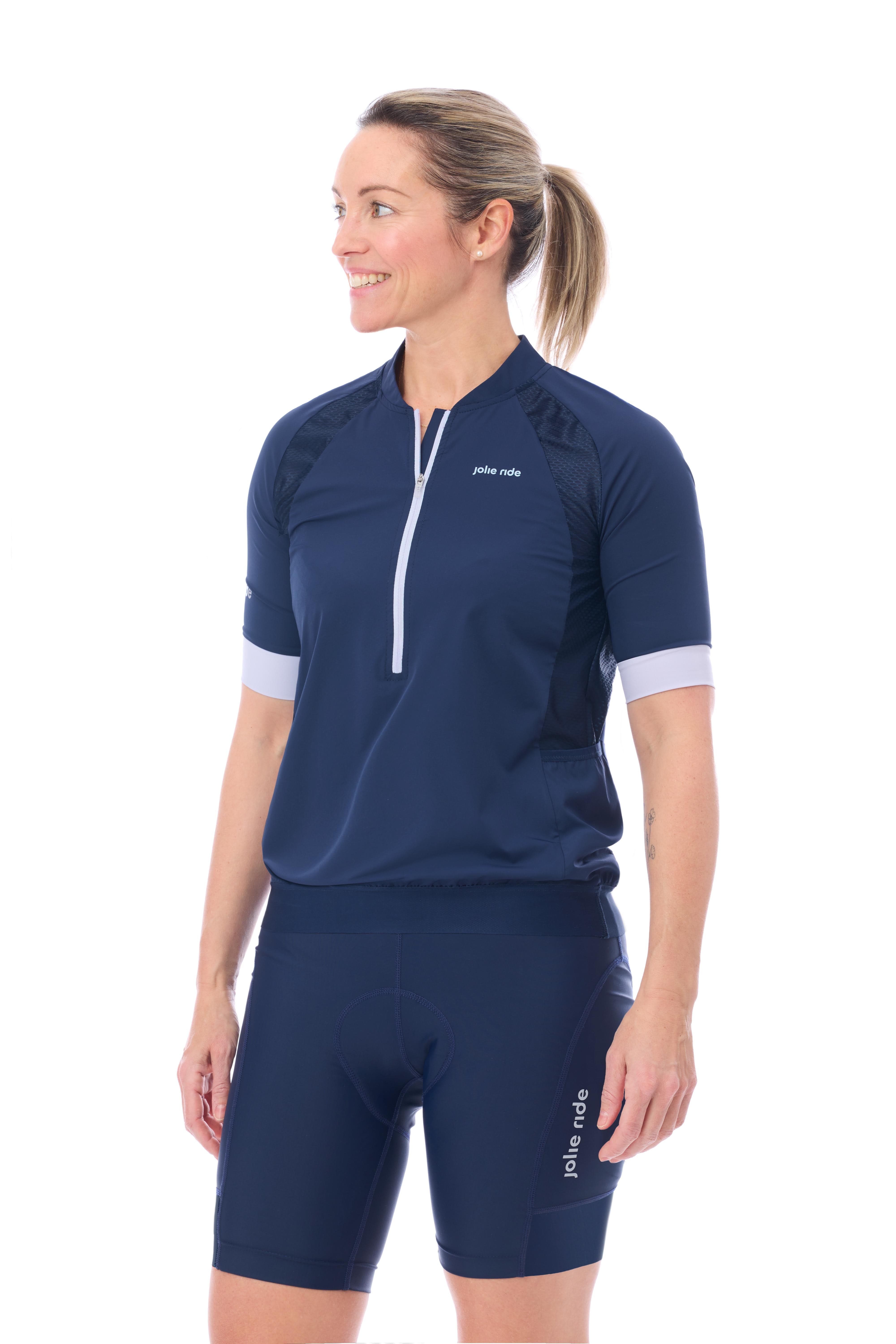 JolieRide Jersey loose fit cycling jersey with UV protection and storage pockets