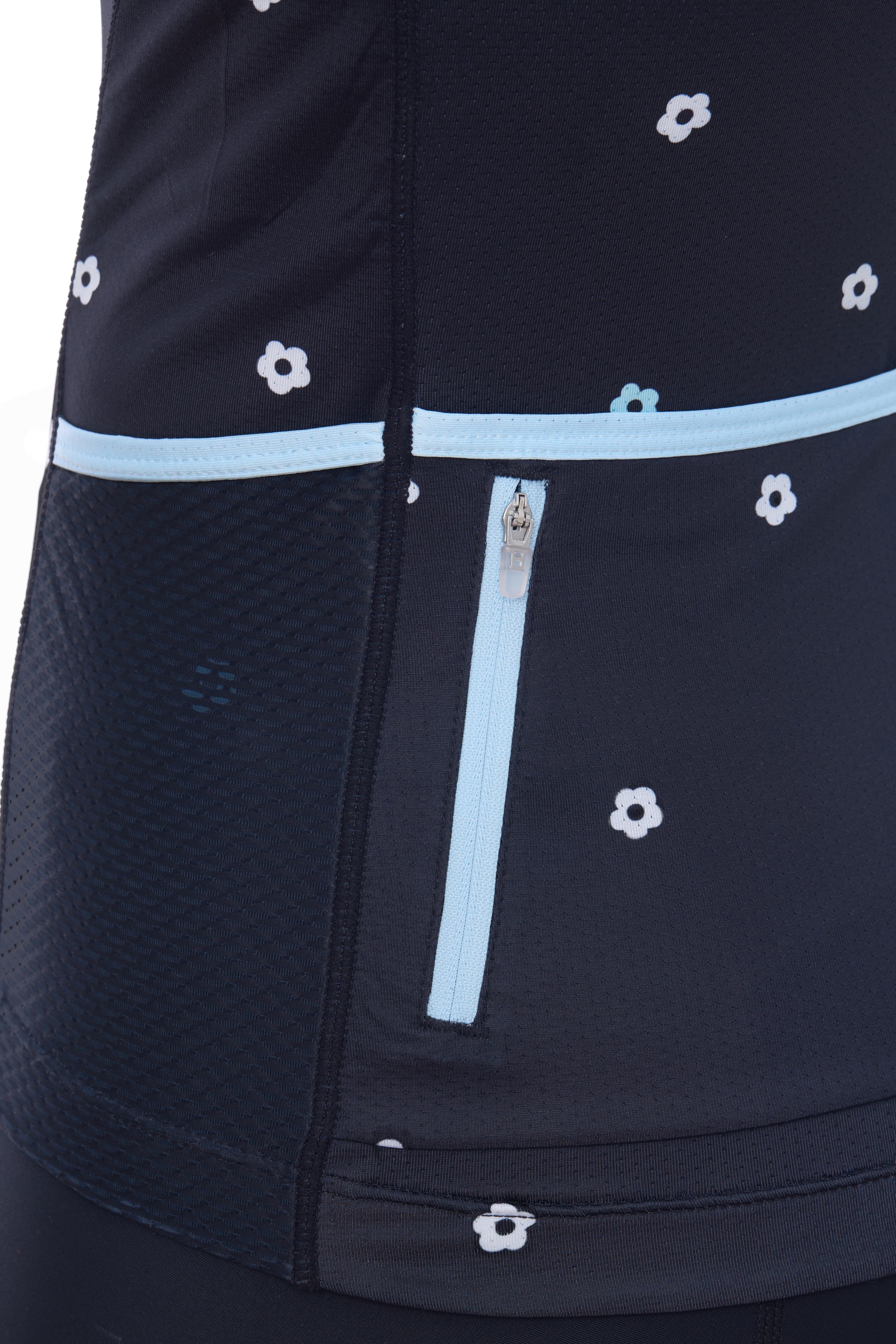 JolieRide Jersey low collar cycling jersey with UV protection & storage pockets