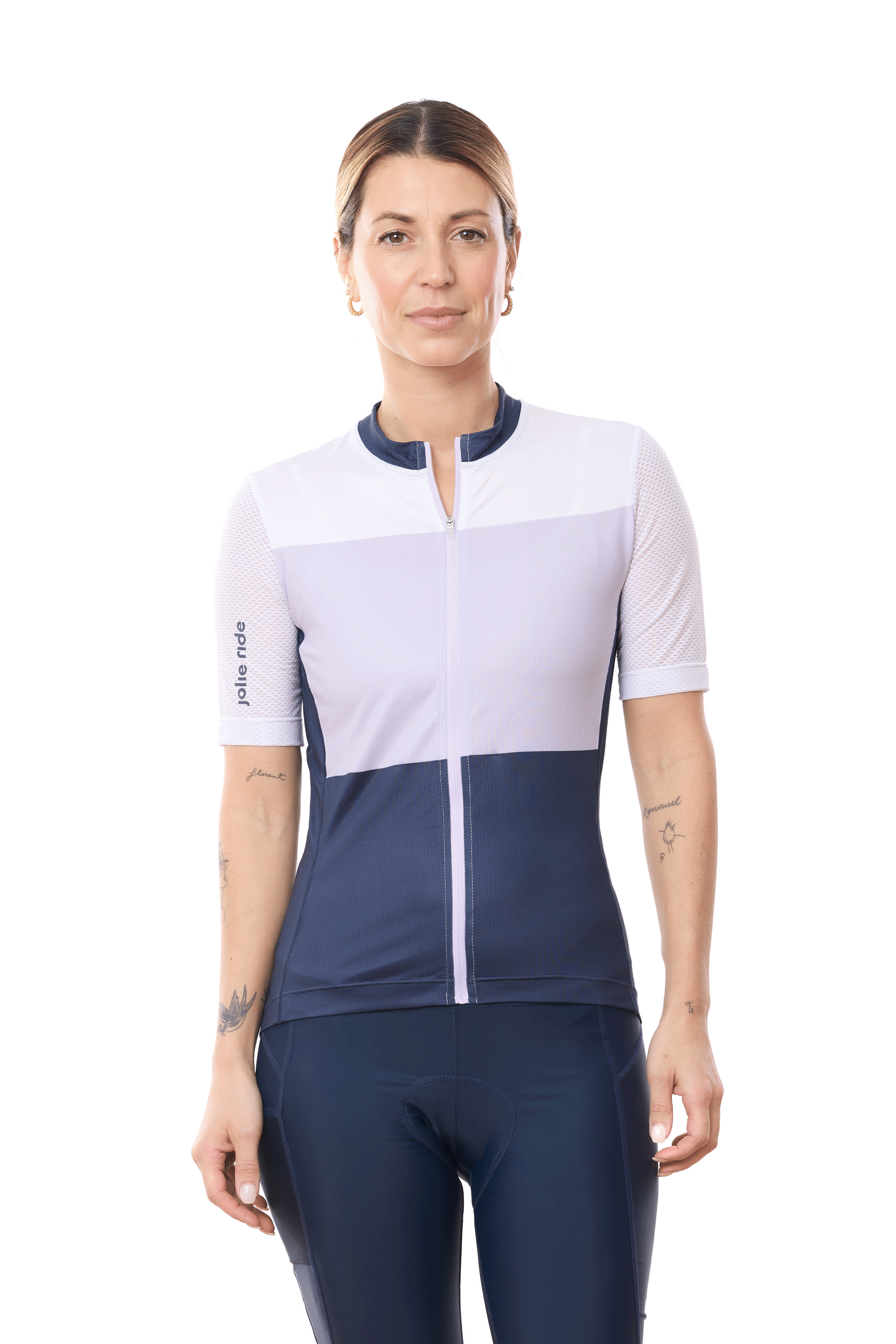 JolieRide Jersey Navy & Lilac / XS women's colorblock cycling jersey with UV protection, breathability, and storage (2025)