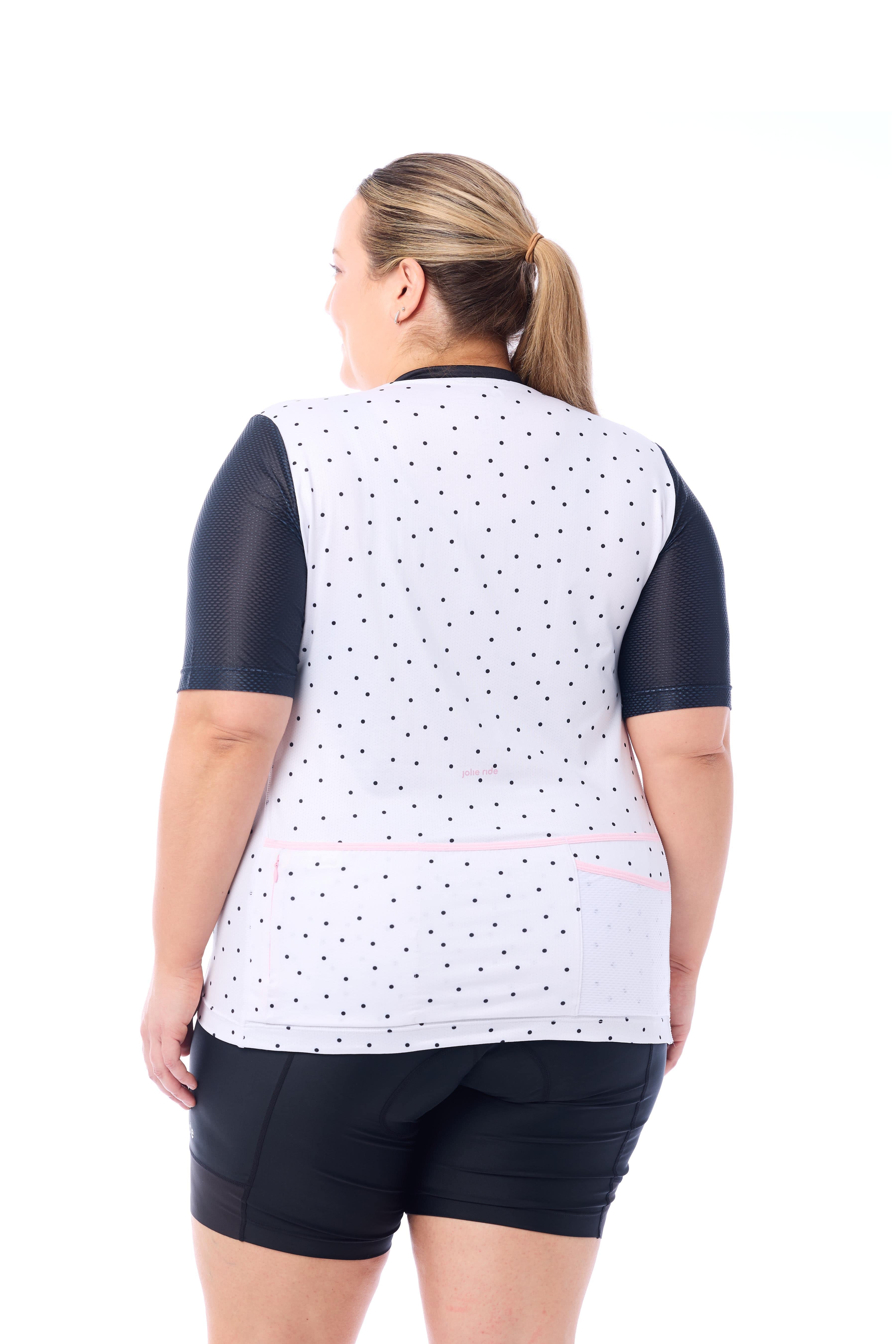 JolieRide Jersey women's cycling jersey with UV protection, breathability, and storage