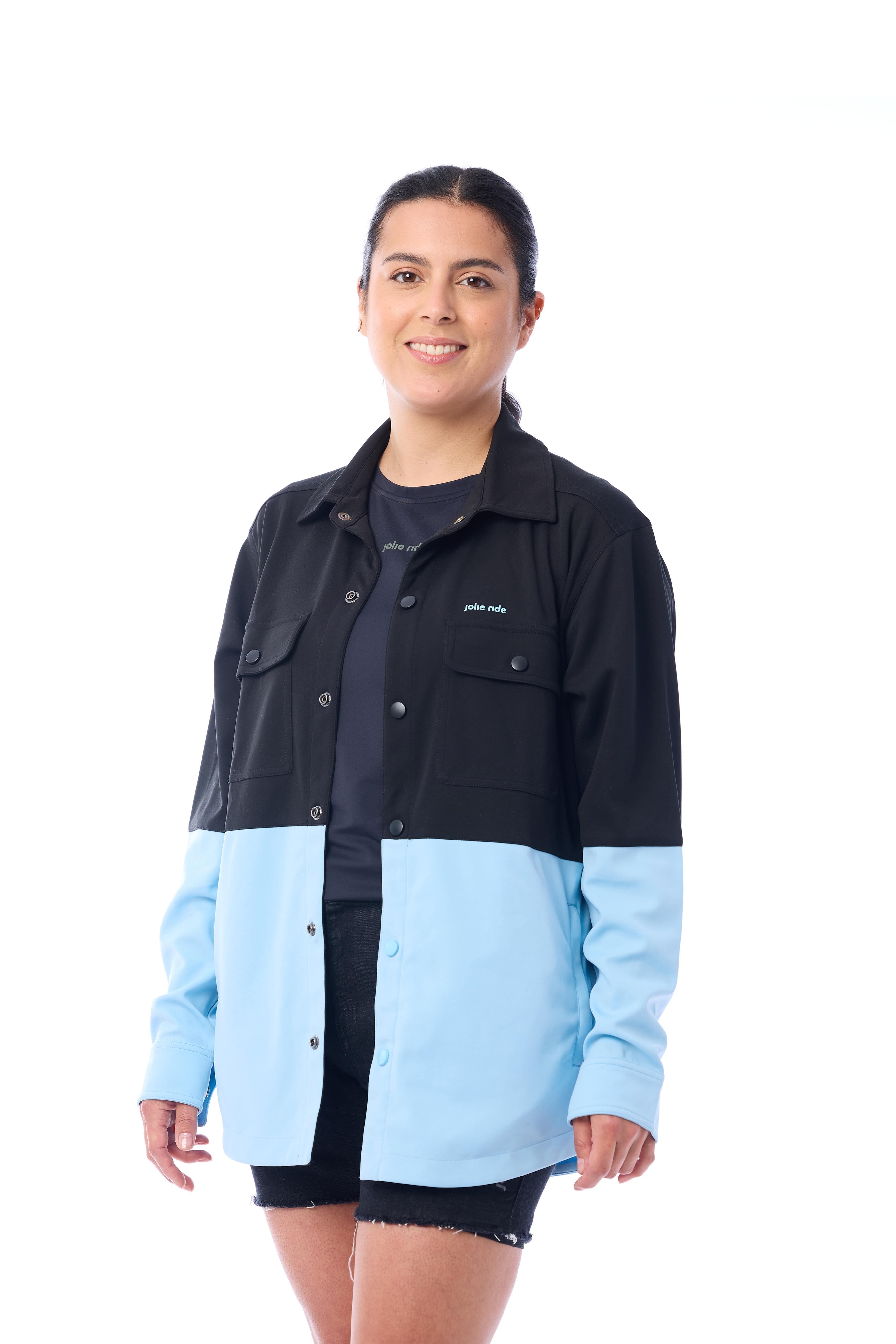 JolieRide Shirt Black-Blue / XS mtb windbreaker shirt - ultimate adventure gear for unpredictable weather