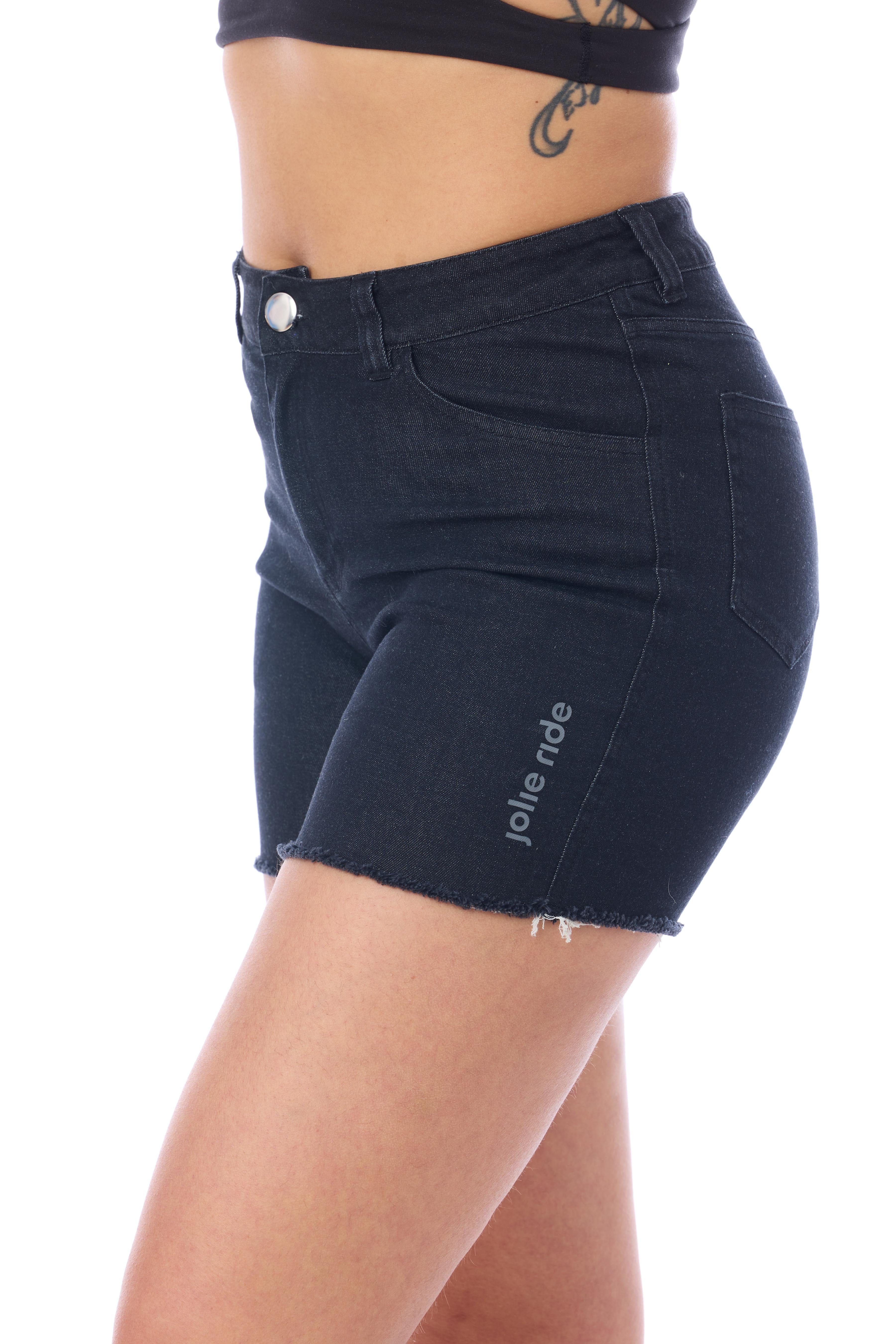 JolieRide Shorts Black Denim / XS mtb denim shorts with exceptionaly stretch fabric and gel pad