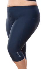 JolieRide Cycling shorts Navy / 1X 3/4 cycling shorts with yoga-style waist and anti-shock padding