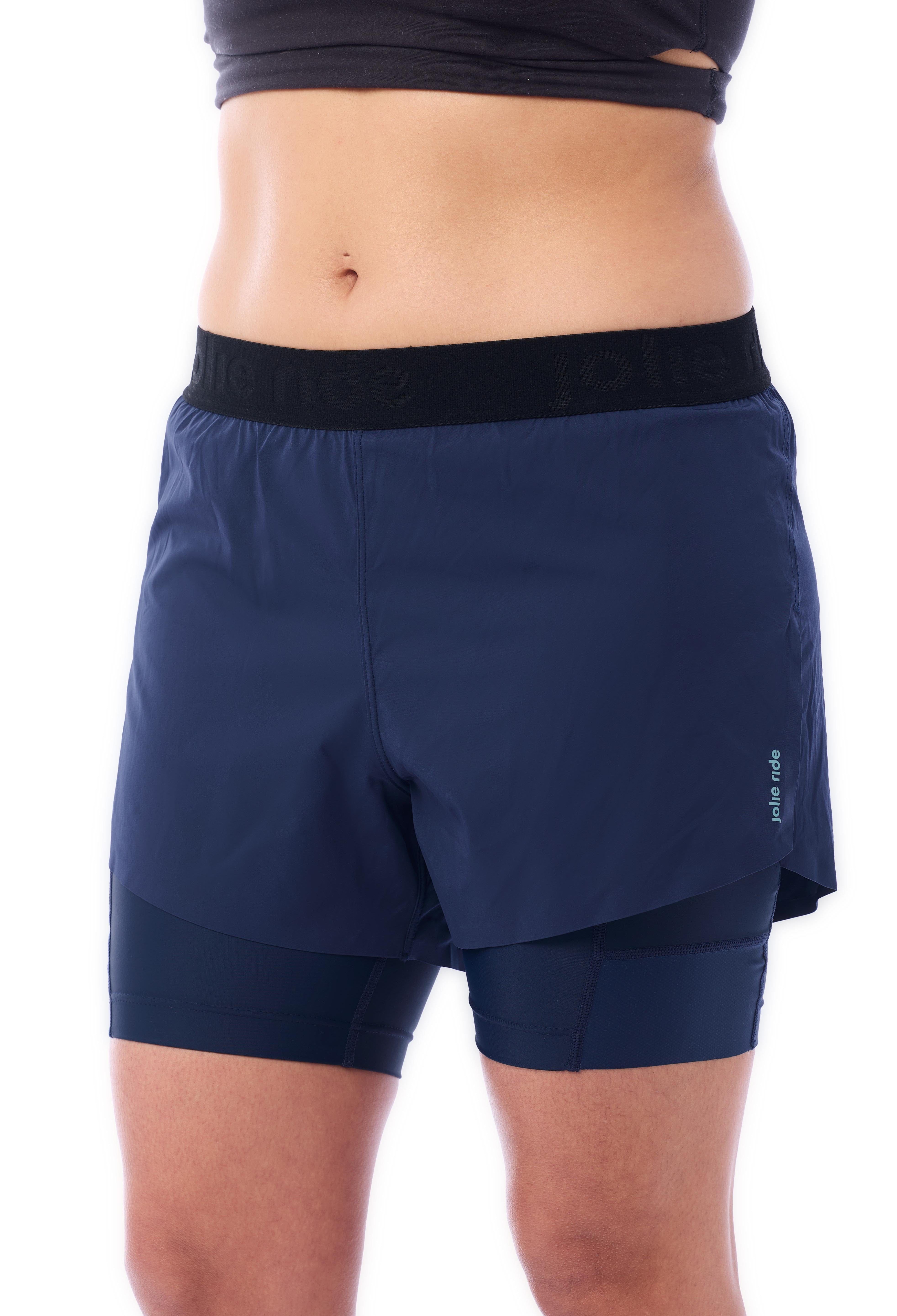 JolieRide Cycling shorts Navy / XS cycling shorts with over-shorts and 50+ UV protection #color_navy, marine