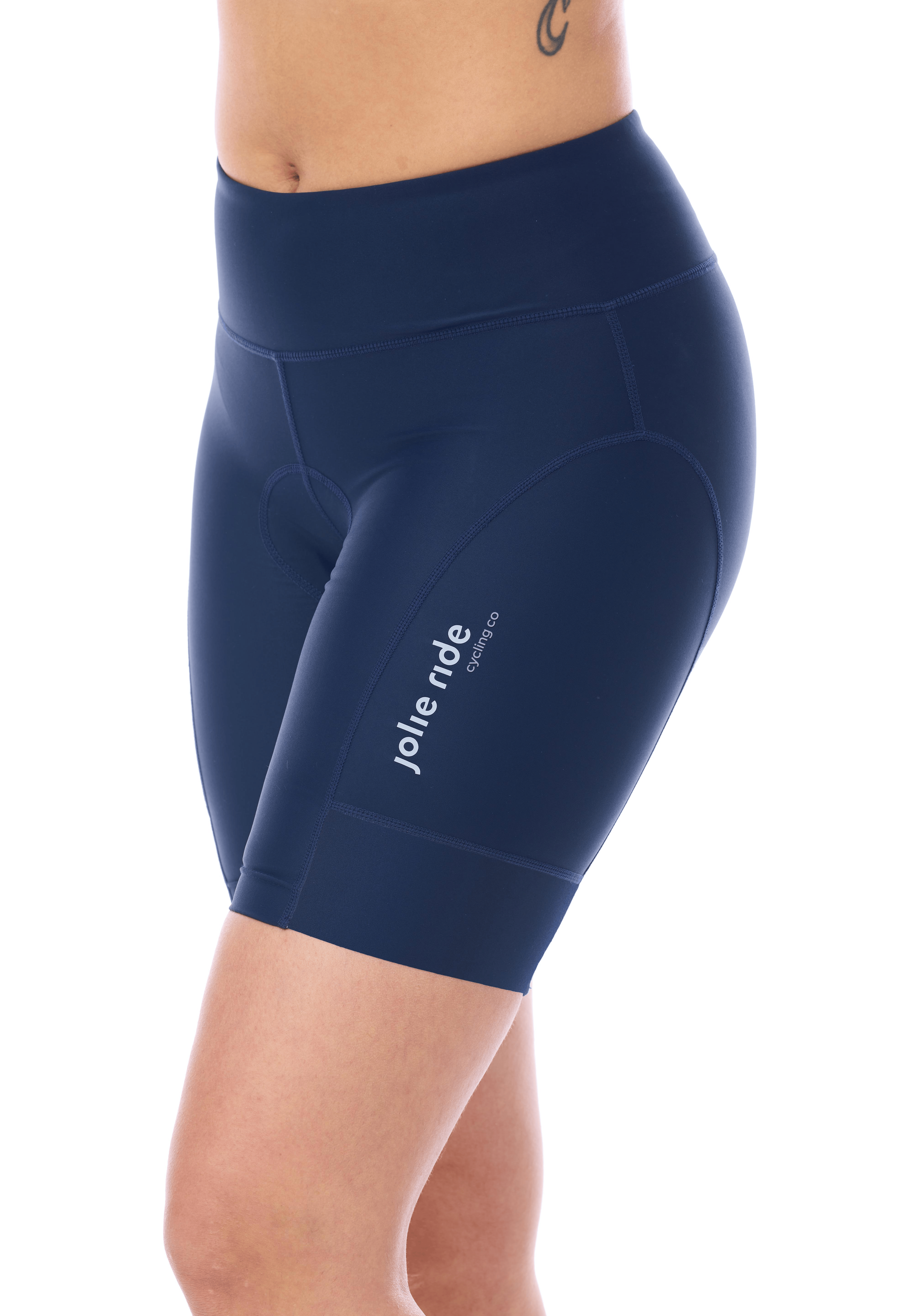 JolieRide Cycling shorts Navy / XS Women’s Mid Length Cycling Shorts with Wide Waistband