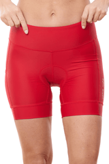 JolieRide Cycling shorts Women's Best Mid-Thigh Cycling Shorts with 15 cm Inseam & UV Protection #color_red, rouge