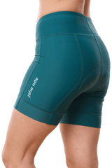 JolieRide Cycling shorts Women's Best Mid-Thigh Cycling Shorts with 15 cm Inseam & UV Protection #color_green-peacock, vert-paon