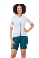 JolieRide Cycling shorts Women’s Mid Length Cycling Shorts with Wide Waistband #color_green-peacock, vert-paon