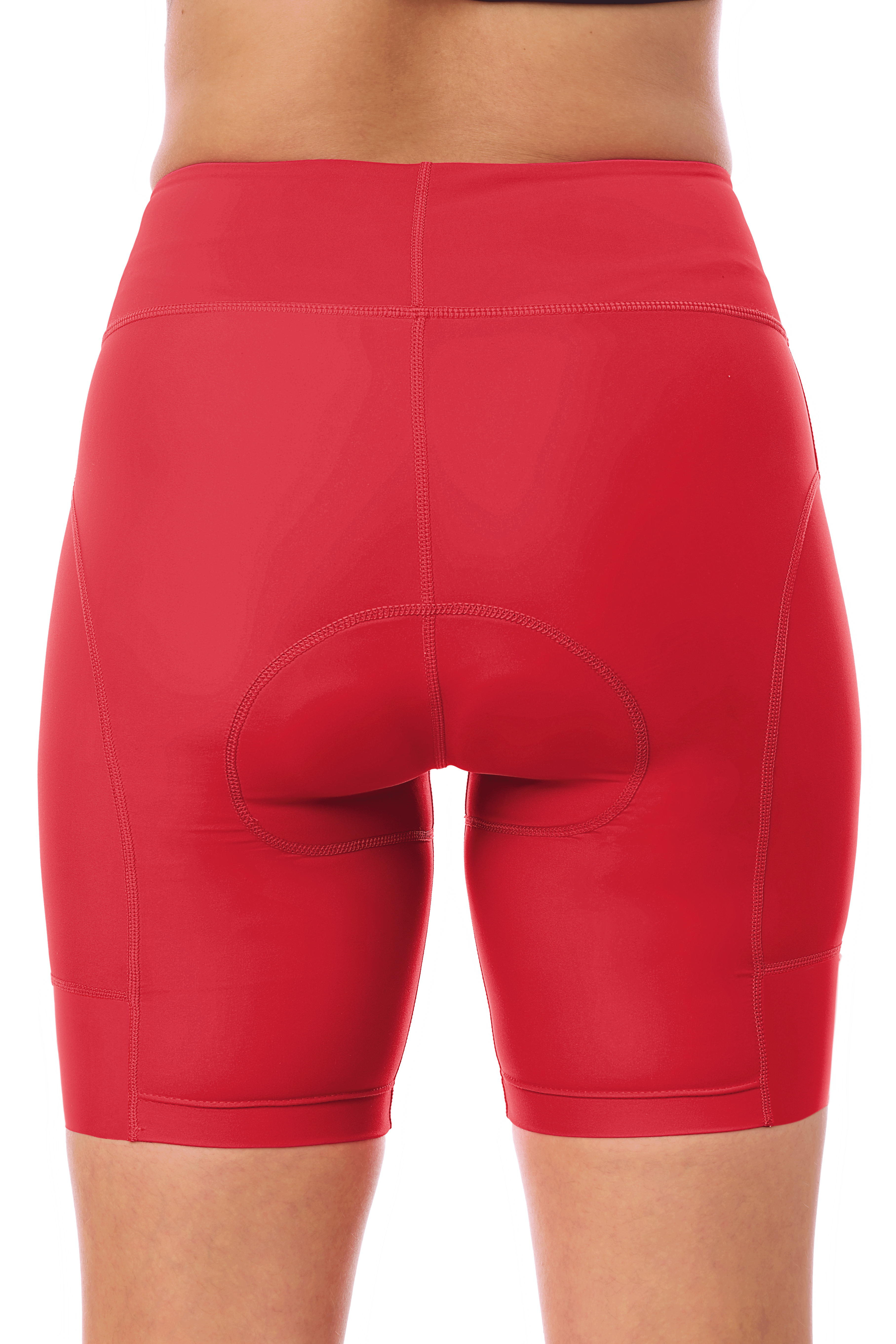 JolieRide Cycling shorts Women’s Mid Length Cycling Shorts with Wide Waistband #color_red, rouge