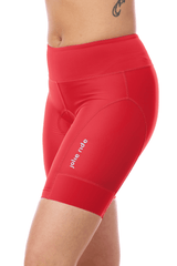 JolieRide Cycling shorts Women’s Mid Length Cycling Shorts with Wide Waistband #color_red, rouge