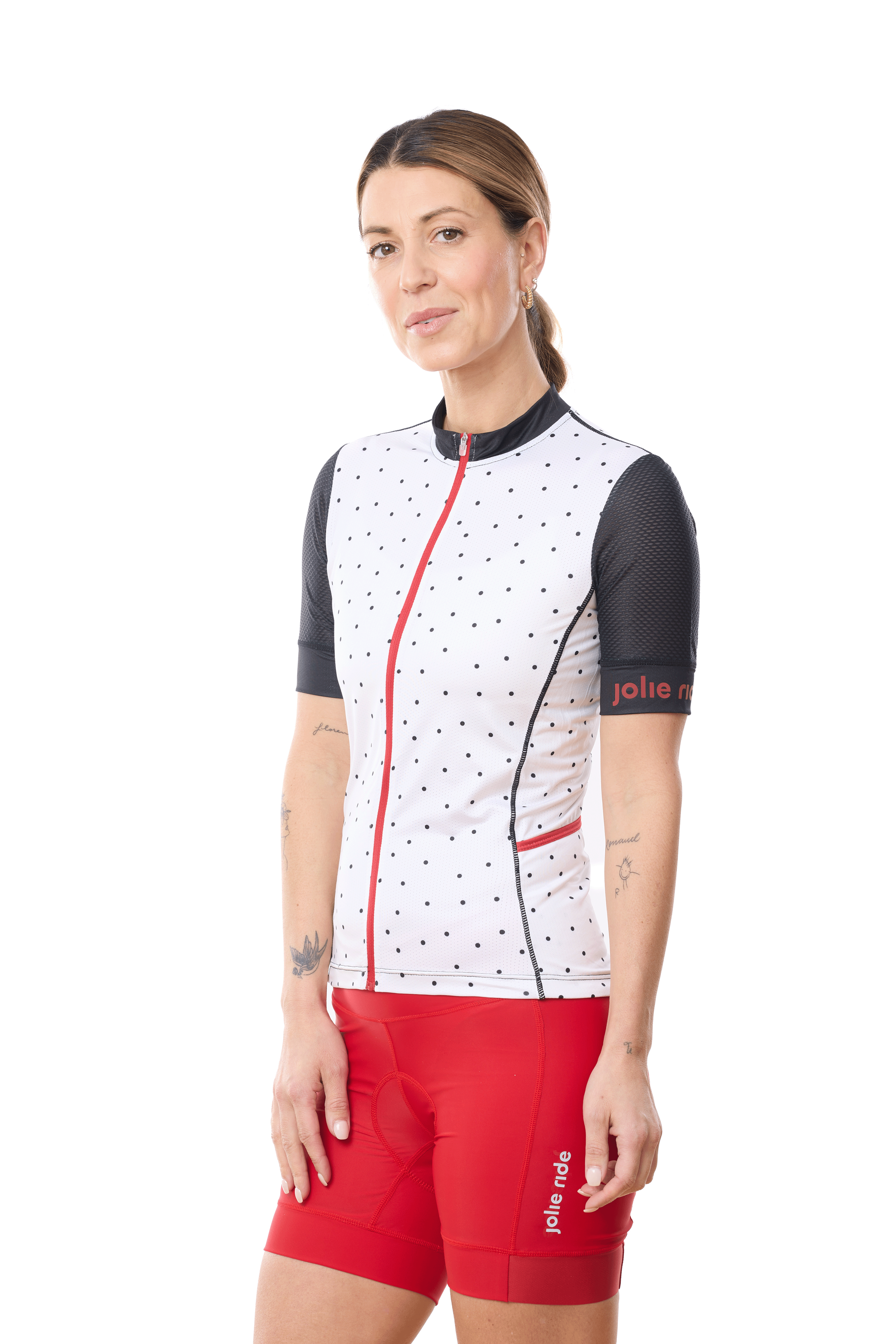 JolieRide Jersey Black Dots / XS short mesh sleeves jersey (2025)