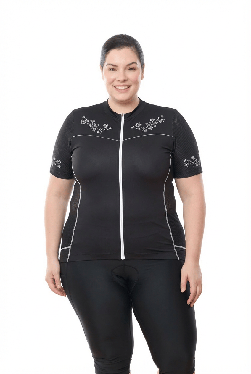JolieRide Jersey Black Western / 1X Women’s Lightweight Cycling Jersey with 5 Pockets