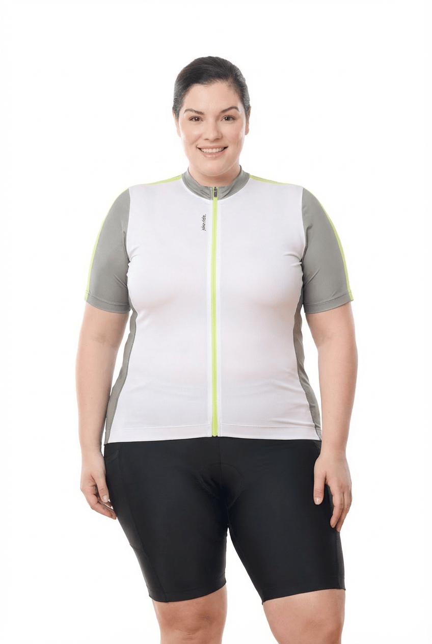 JolieRide Jersey Bone and Avocado / 1X Women’s Lightweight Cycling Jersey with 5 Pockets