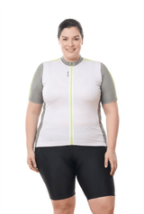 JolieRide Jersey Bone and Avocado / 1X Women’s Lightweight Cycling Jersey with 5 Pockets
