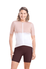 JolieRide Jersey Coral Tie Dye / XS Women’s Low Collar Cycling Jersey #color_coral-tie-dye, corail-tie-dye