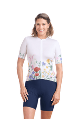 JolieRide Jersey Floral / XS Women’s Low Collar Cycling Jersey #color_Multi-Flora