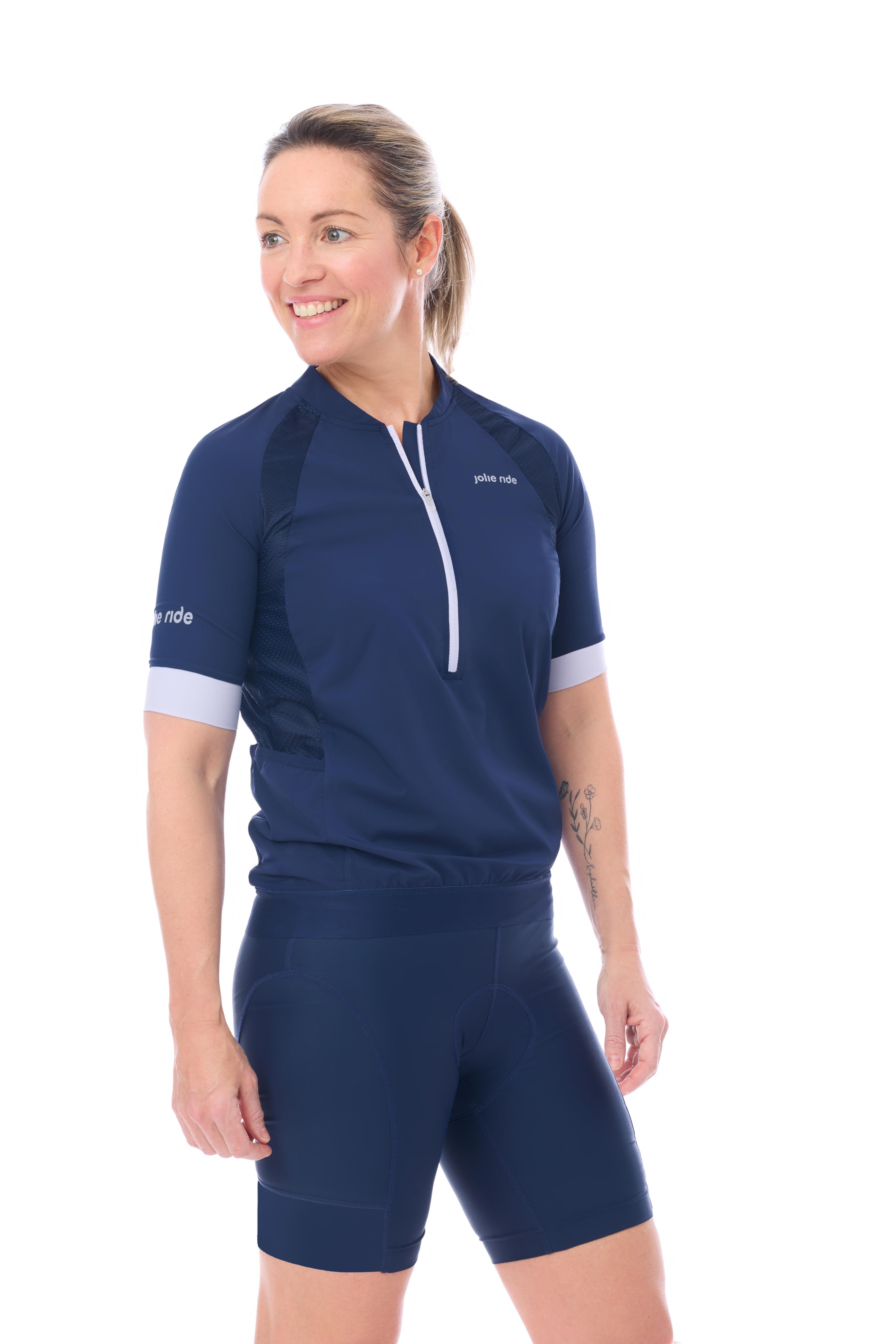 JolieRide Jersey loose fit cycling jersey with UV protection and storage pockets