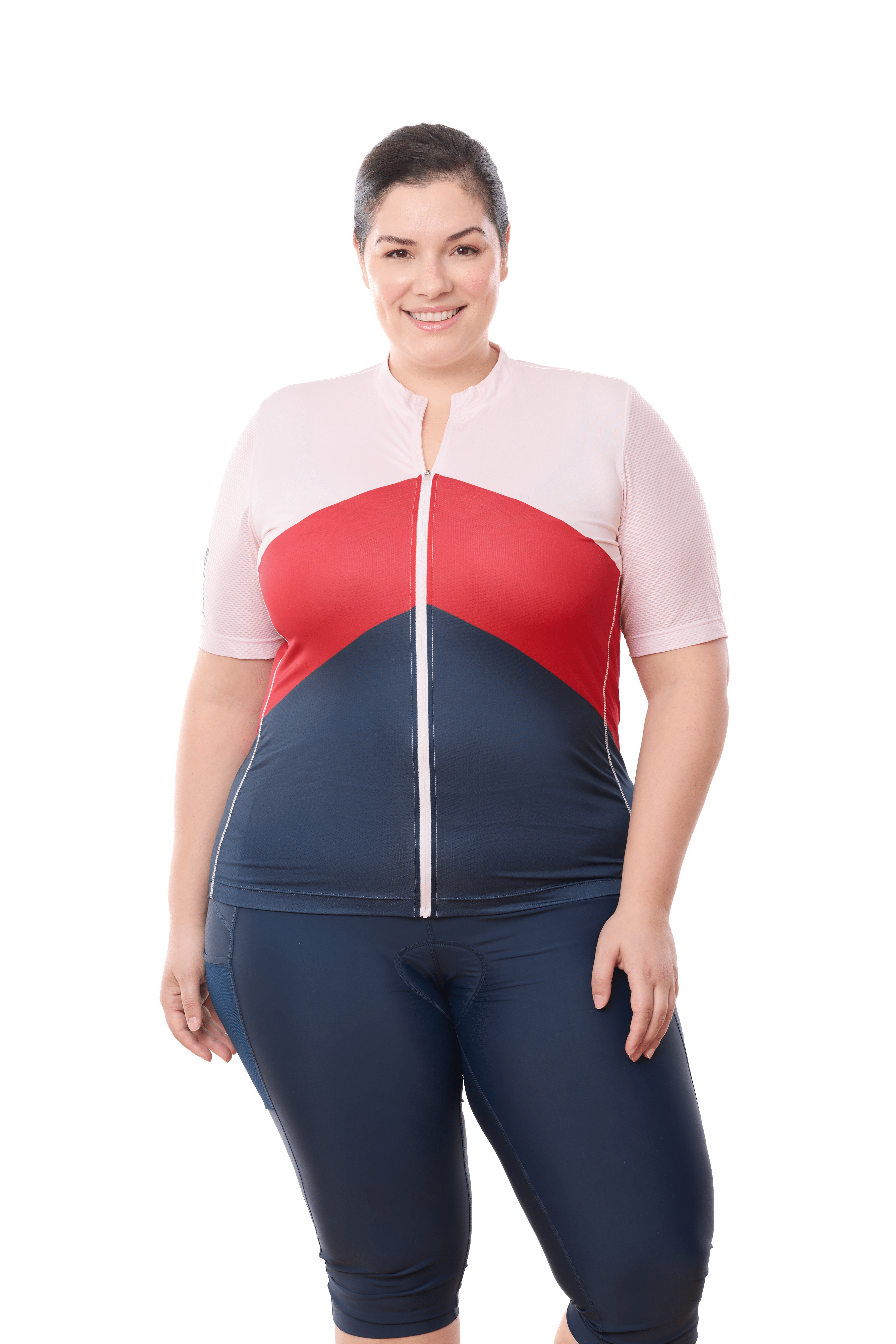 JolieRide Jersey Navy & Red / 1X Women's Colorful Cycling Top with Pockets, UV Protection & Comfort (2025)