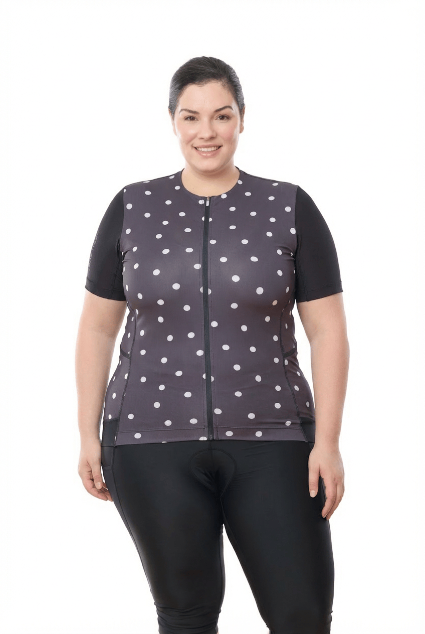 JolieRide Jersey Polka Dots / 1X Women’s Low Collar Cycling Jersey