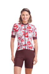 JolieRide Jersey Red Floral / XS Women’s Short Sleeve Cycling Jersey with Mesh Sleeves