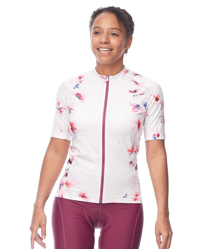 JolieRide White-Floral / XXL Classic Road Cycling Jersey