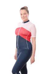 JolieRide Jersey women's colorblock cycling jersey with UV protection, breathability, and storage (2025)