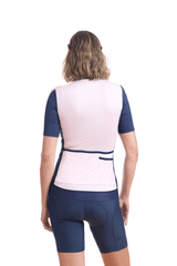 JolieRide Jersey Women’s Lightweight Cycling Jersey with 5 Pockets #color_Pink-Navy, Rose-Marine