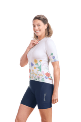 JolieRide Jersey Women’s Low Collar Cycling Jersey #color_Multi-Flora