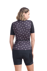 JolieRide Jersey Women’s Low Collar Cycling Jersey #color_Polka-dots, picots