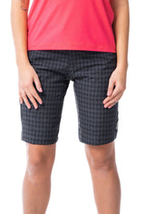 JolieRide MTB shorts Black houndstooth / XS mtb shorts with detachable padded mesh cycling short 2024 #color_black houndstooth, pied-de-poule