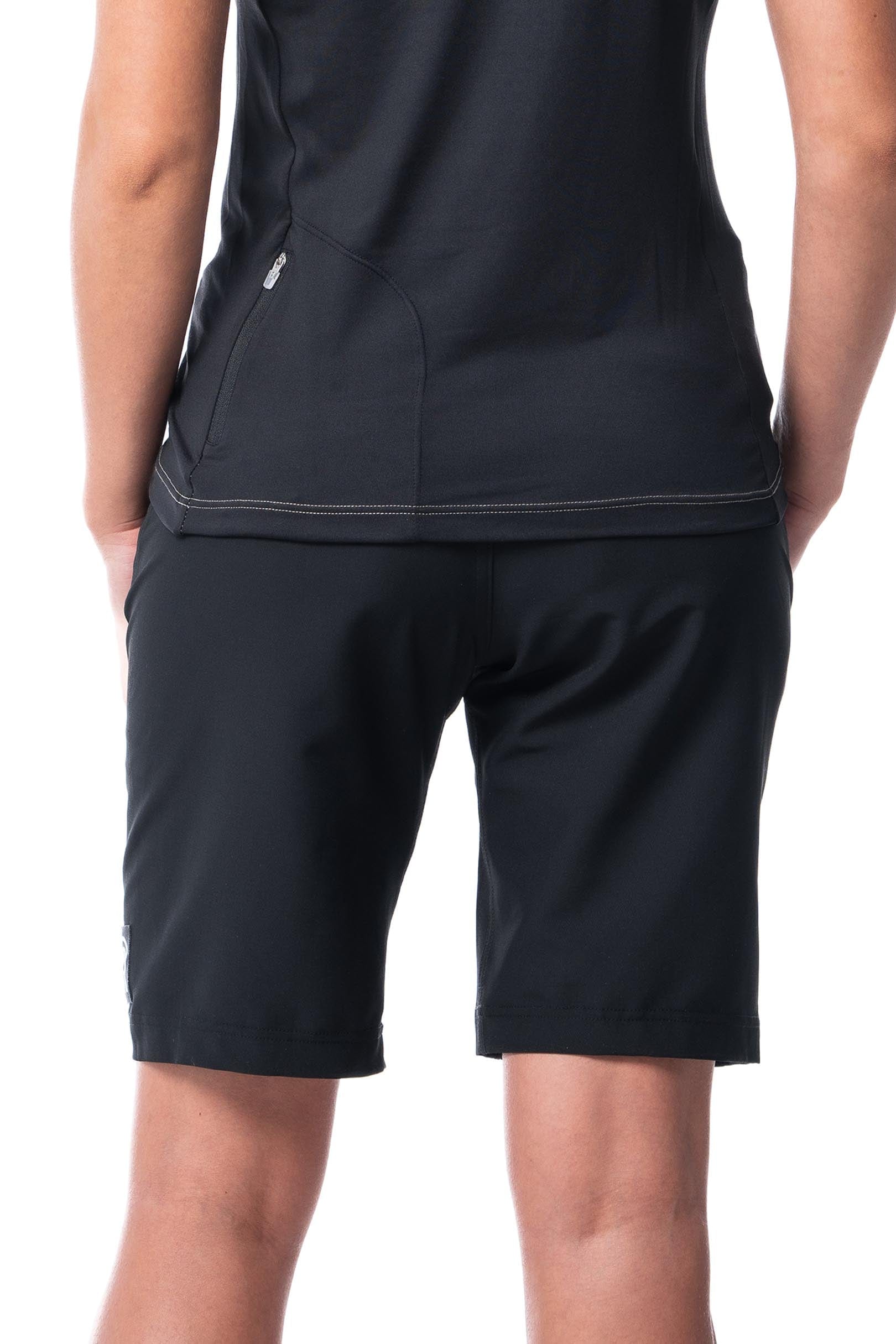 JolieRide MTB shorts mtb shorts with detachable padded mesh cycling short #color_black, noir