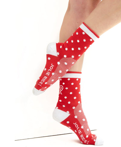 JolieRide Red-polkadots / M JolieRide Sports Socks