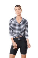 JolieRide T-Shirt Navy Gingham / XS Explora Women's Quick-Dry Cycling Shirt - Stylish & UV Protect