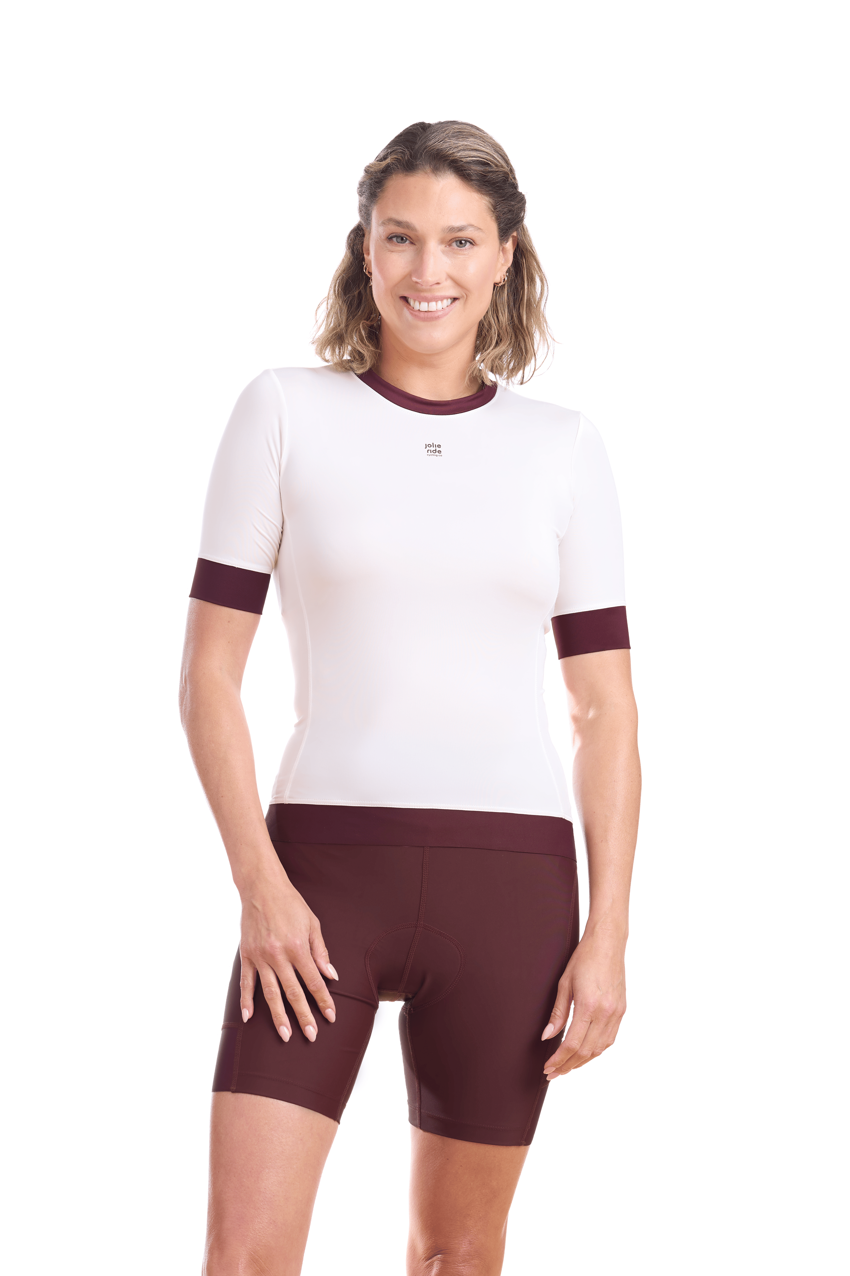 JolieRide T-Shirt Off-white Women’s Zip Free Cycling T Shirt #color_off-white, blanc casse