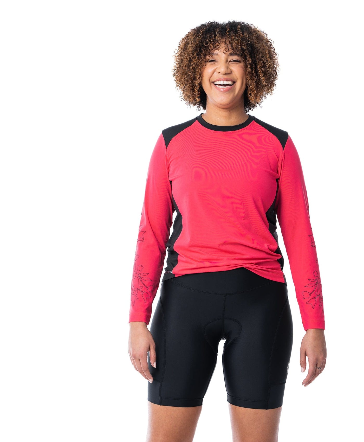 JolieRide T-Shirt Rosa Long Sleeve Mountain Bike Jersey
