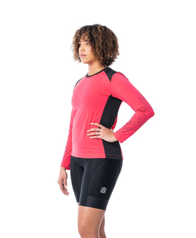 JolieRide T-Shirt Rosa Long Sleeve Mountain Bike Jersey