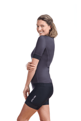 JolieRide T-Shirt Women’s Zip Free Cycling T Shirt #color_grey, gris
