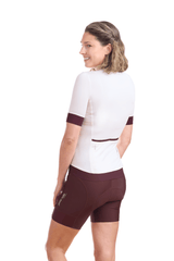 JolieRide T-Shirt Women’s Zip Free Cycling T Shirt #color_off-white, blanc casse