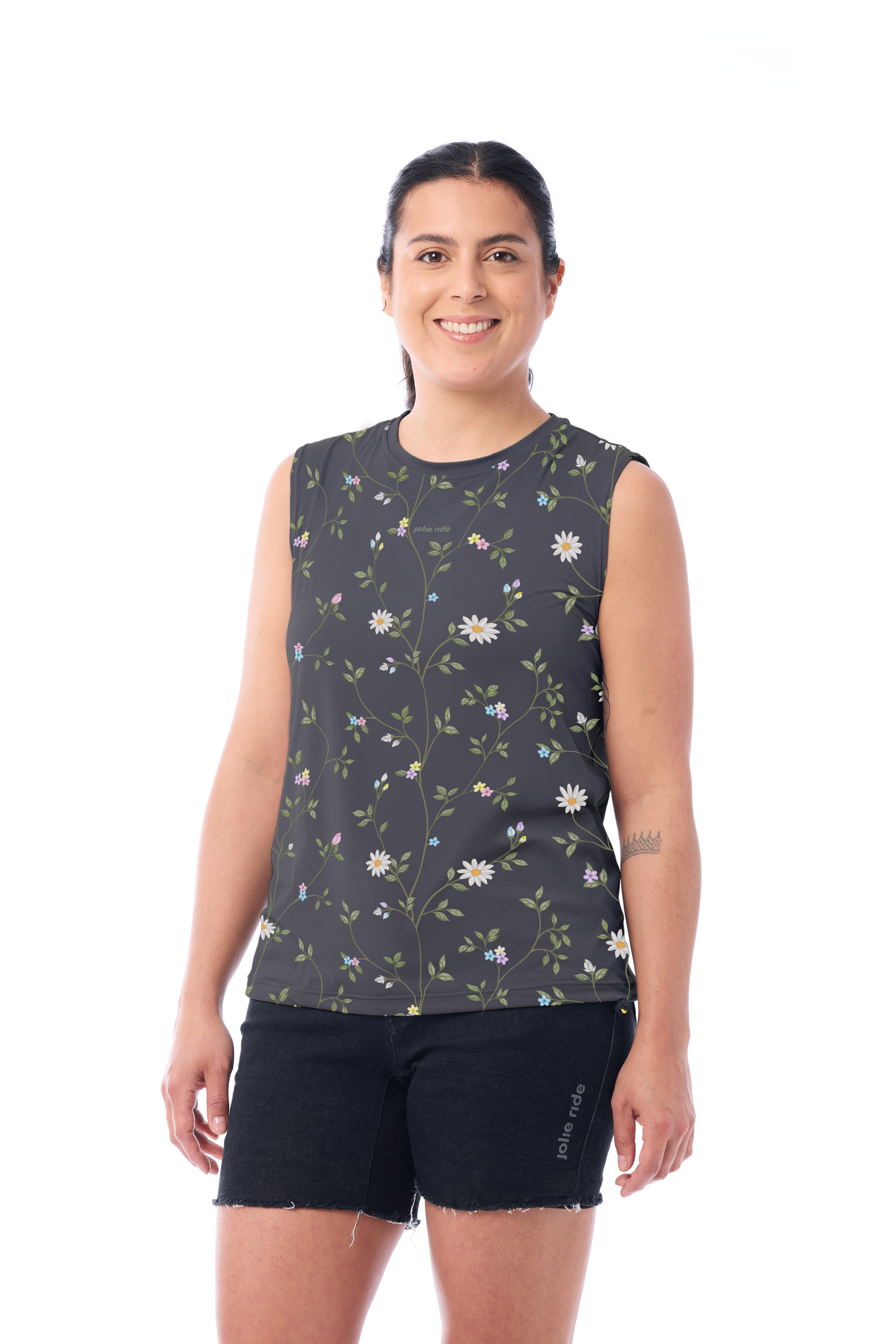 JolieRide Tank top FLORA / XS mtb sleeveless jersey - lightweight, moisture wicking