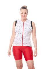 JolieRide Tank top Little Dots / XS sleeveless cycling jersey with solar protection and quick dry fabric (2025)