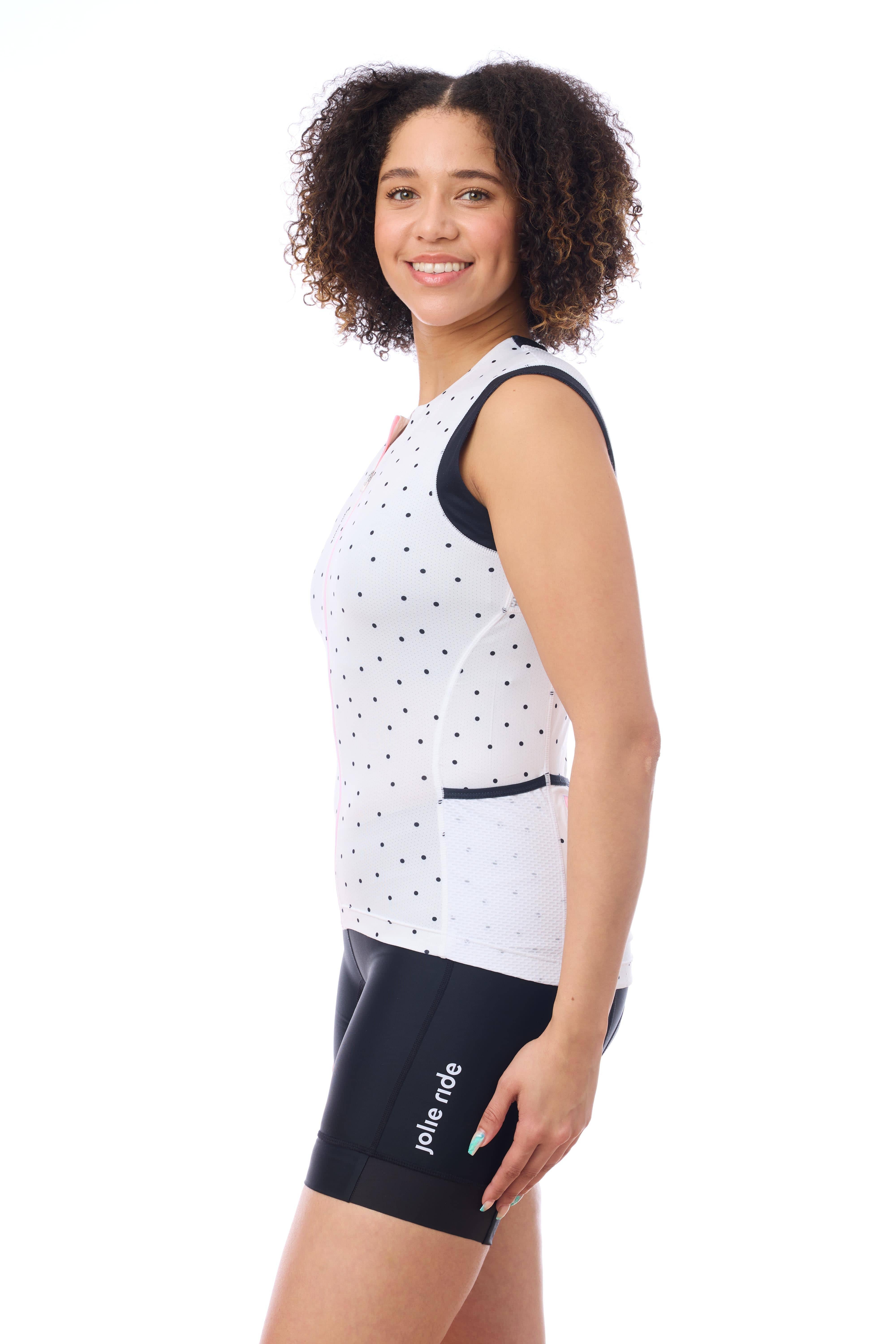 JolieRide Tank top sleeveless cycling jersey with solar protection and quick dry fabric