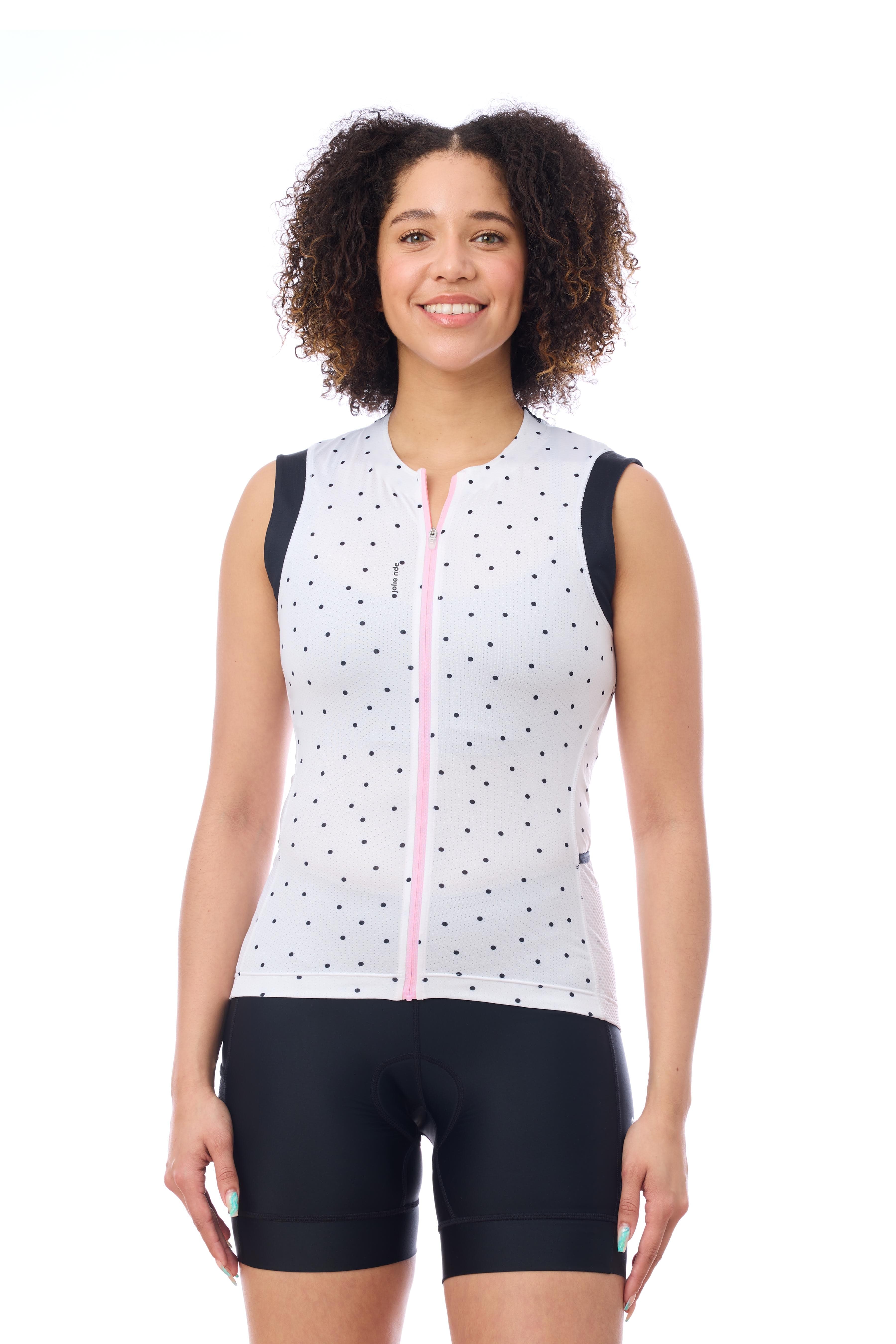 JolieRide Tank top sleeveless cycling jersey with solar protection and quick dry fabric