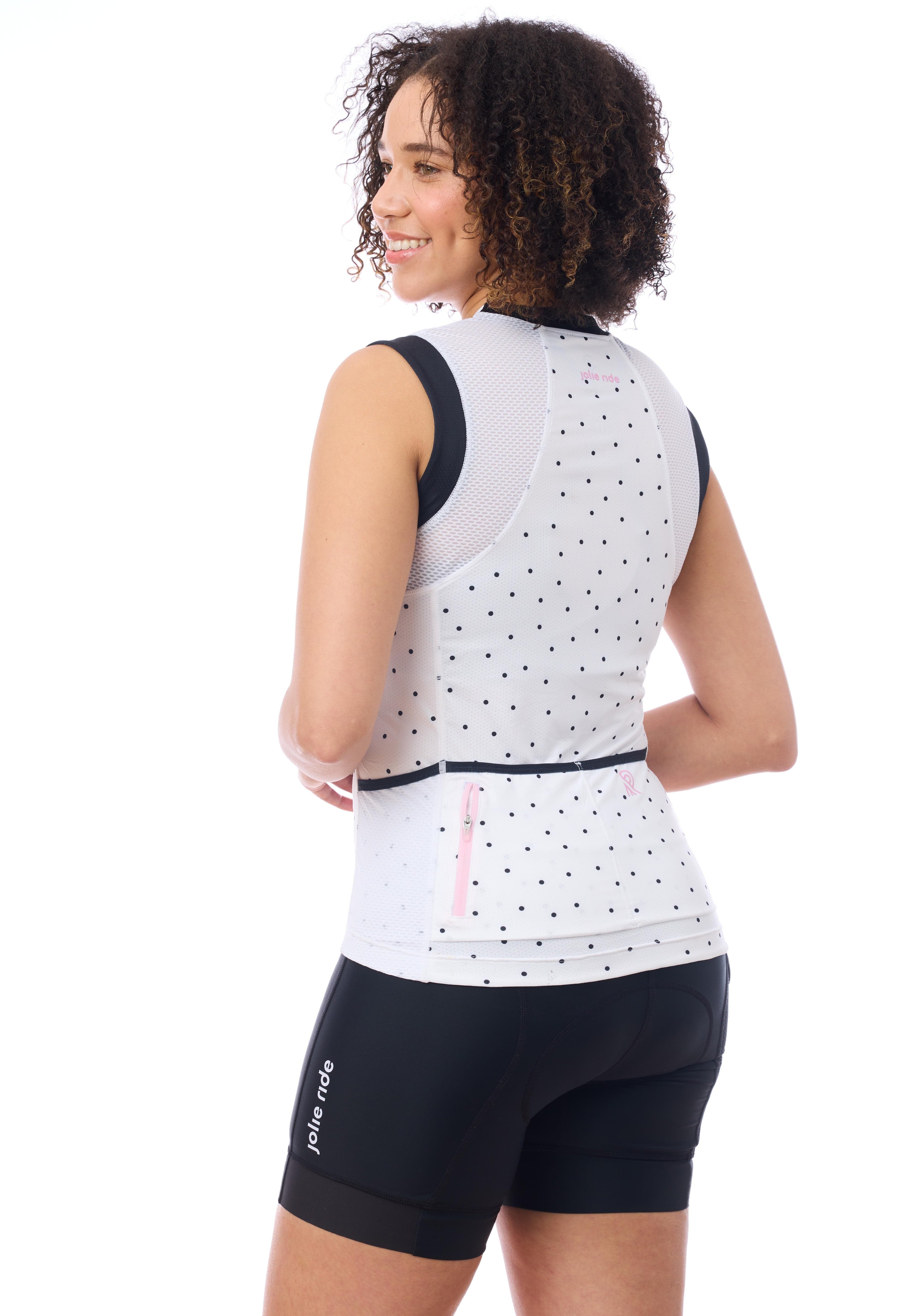 JolieRide Tank top sleeveless cycling jersey with solar protection and quick dry fabric