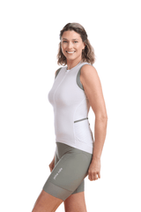 JolieRide Tank top Women’s Sleeveless Cycling Jersey #color_Bone-Avocado