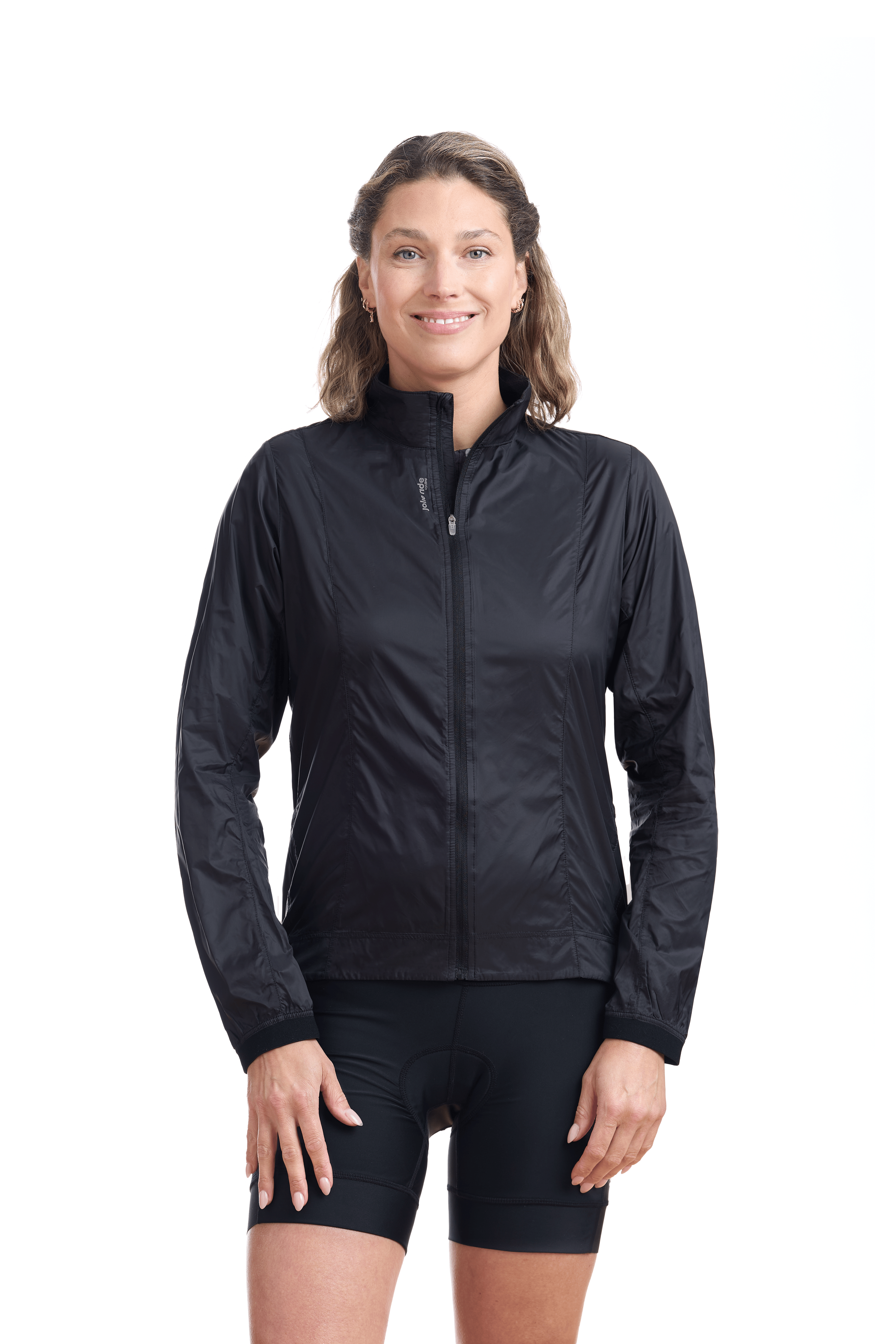 JolieRide Windbreaker Ultralight Nylon Wind Resistant Cycling Jacket #color_black, noir