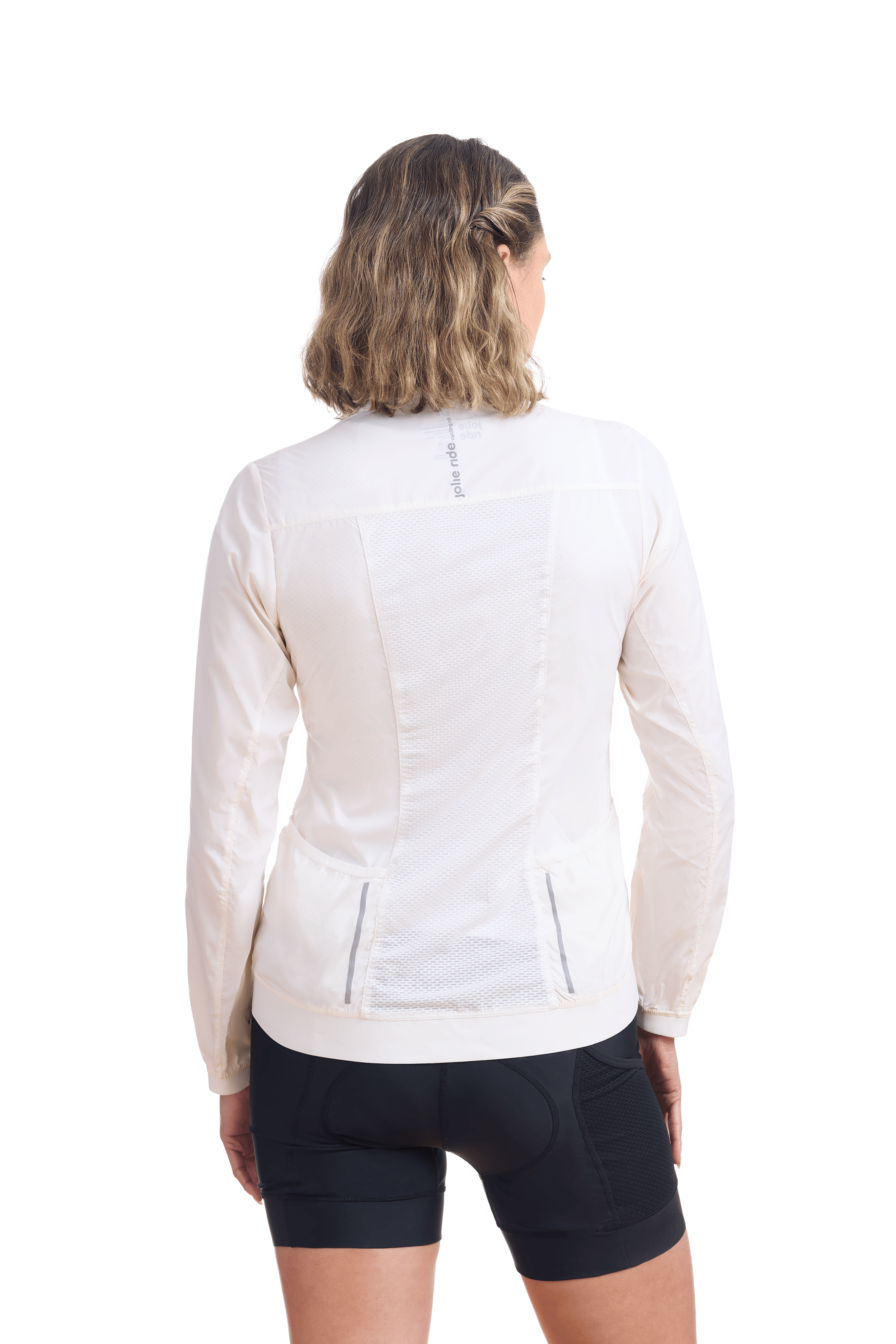 JolieRide Windbreaker Ultralight Nylon Wind Resistant Cycling Jacket #color_off-white, blanc-cass
